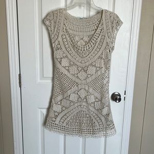 Maurices crochet top size large color cream